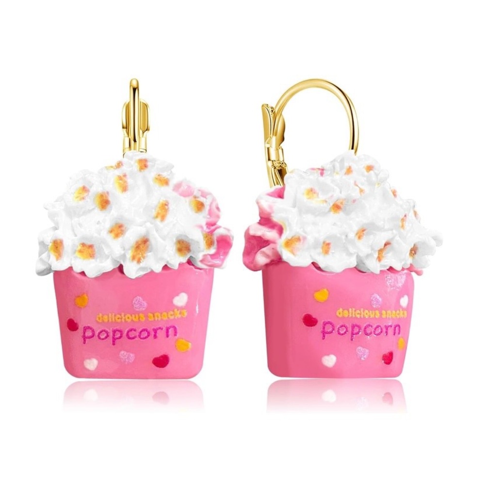 Pink Popcorn Cup Earrings